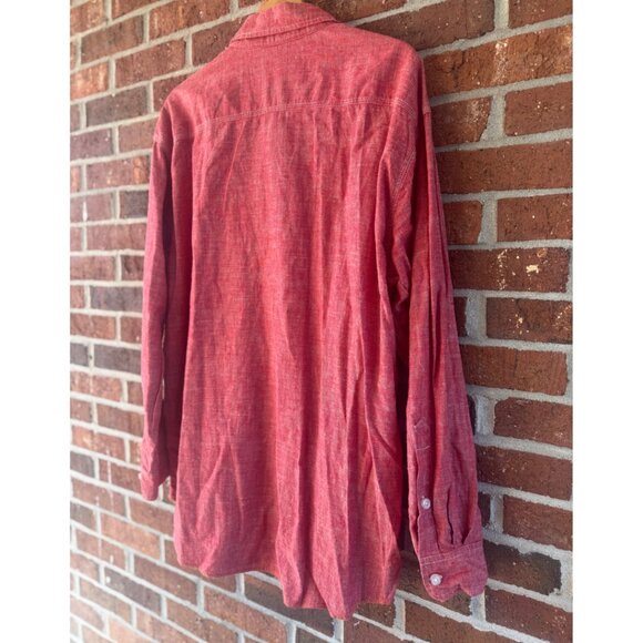 Orvis Red Hemp Cotton Button Shirt XL - Picture 7 of 11